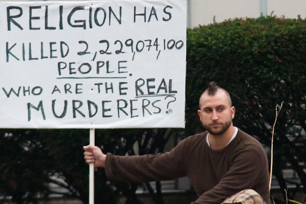 Atheist Protester