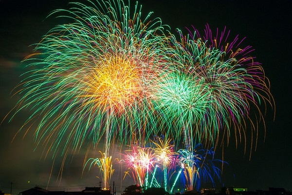 Japan Fireworks Festival Sky Beautiful Light