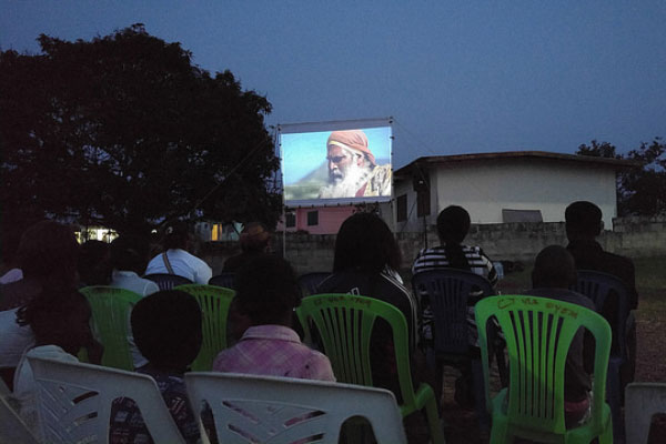 A film showing in Gabon. Photo courtesy Jesus Film Project