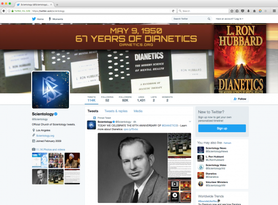 Scientology Dianetics Twitter Cover