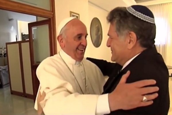 Pope Francis and Rabbi Abraham Skorka at the Vatican -2013 Source : Holy Land Pilgrimage video screenshot