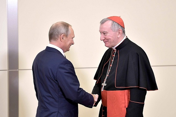 With Vatican Secretary of State Cardinal Pietro Parolin President of Russia is licensed under CC BY 4.0