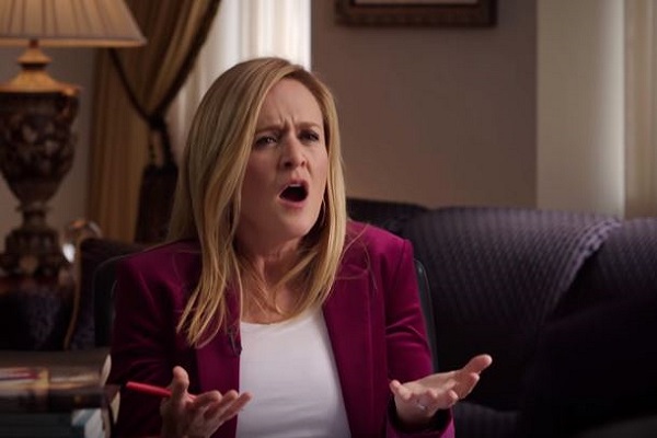 Samantha Bee: “when I hear Donald Trump talk about Jesus I feel like there's so much vomit inside me that it could blow my eyeballs out of my head” Via video screenshot