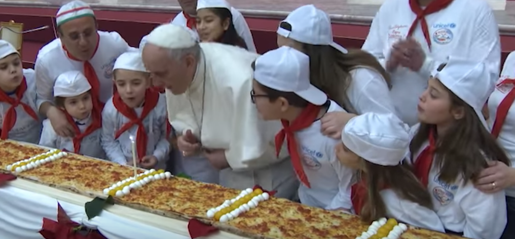 Pizza Party for Pope Francis's 81st Birthday