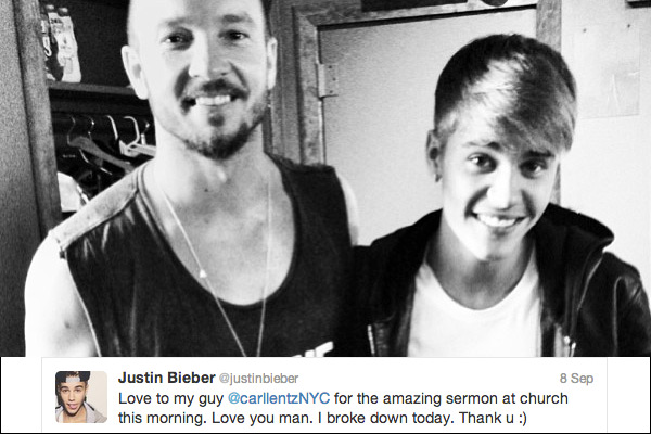 Justin Bieber and Pastor Carl Lentz