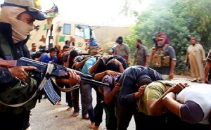 An ISIS photo purporting to show the execution of Iraqi Shias