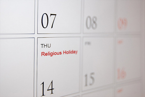 Religious Holiday Calendar