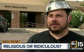 Arizona Pastafarian Finally Gets License with Colander on His Head