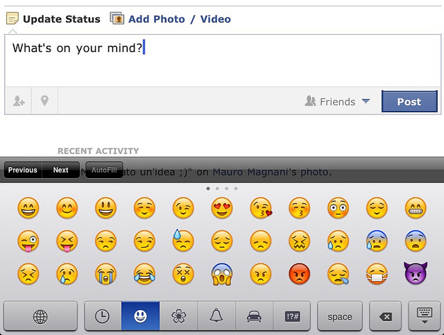 Facebook Status and Emoji