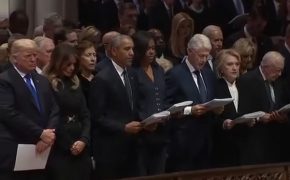 Trump Gets Heat for Not Reading the Apostles’ Creed at Former President’s Funeral