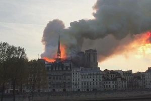 Notre Dame Cathedral on Fire