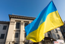 Protest action near the Embassy of the Russian Federation in Kiev. (Donbas Stock Photos)