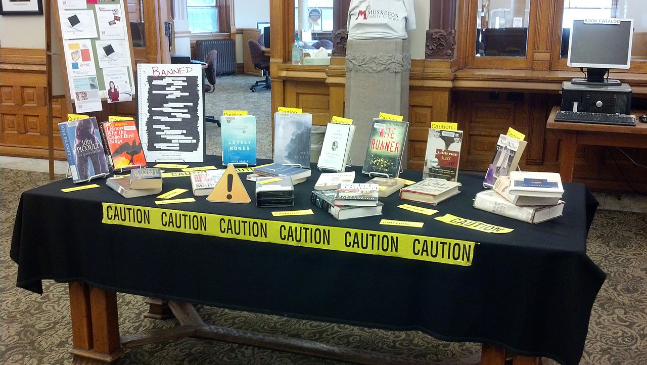 Banned books display