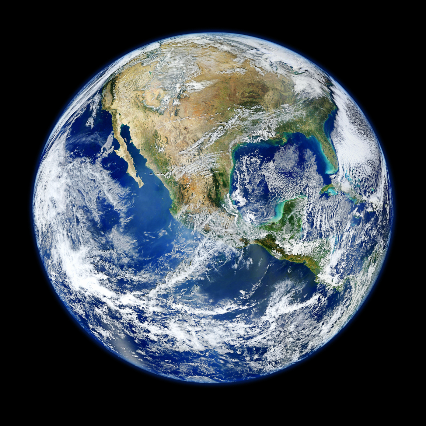 Amazing image of the Earth. Original from NASA. Digitally enhanced