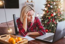 Lady depressed in the holidays
