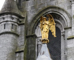 Church in Ireland with golden angel