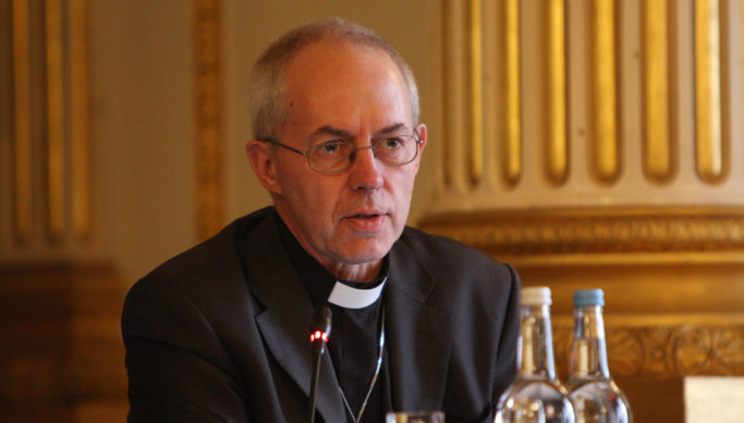 The Archbishop of Canterbury, the Most Revd and Rt Hon Justin Welby at the Mobilising Faith Communities in Ending Sexual Violence in Conflict meeting in London, 9 February 2015.
