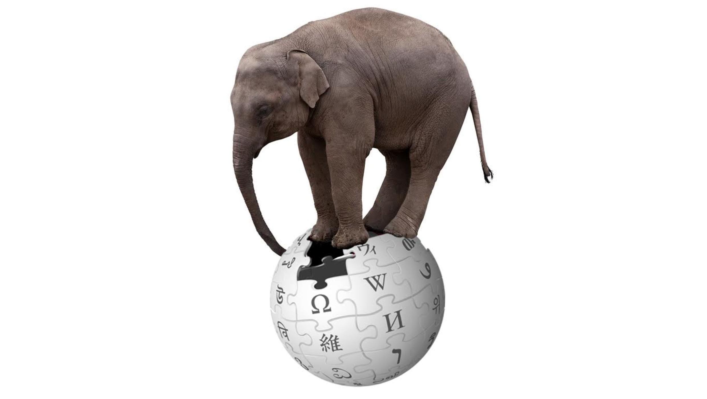 Elephant on Wikipedia Globe